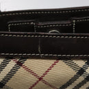 BURBERRY Nova Check Blue Label Hand Bag Canvas Leather Beige Auth EC545-14