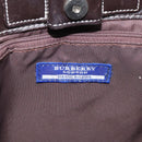 BURBERRY Nova Check Blue Label Hand Bag Canvas Leather Beige Auth EC545-11