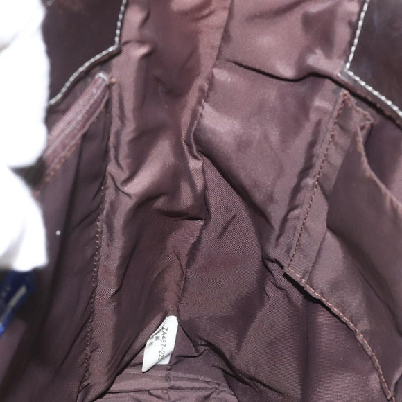 BURBERRY Nova Check Blue Label Hand Bag Canvas Leather Beige Auth EC545