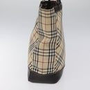 BURBERRY Nova Check Blue Label Hand Bag Canvas Leather Beige Auth EC545-5