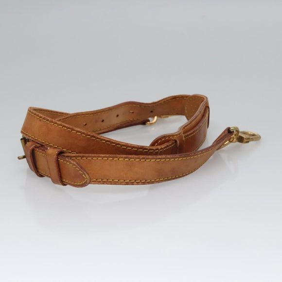 LOUIS VUITTON Adjustable Shoulder Strap Leather 31.9""-39"" Beige LV Auth EC546