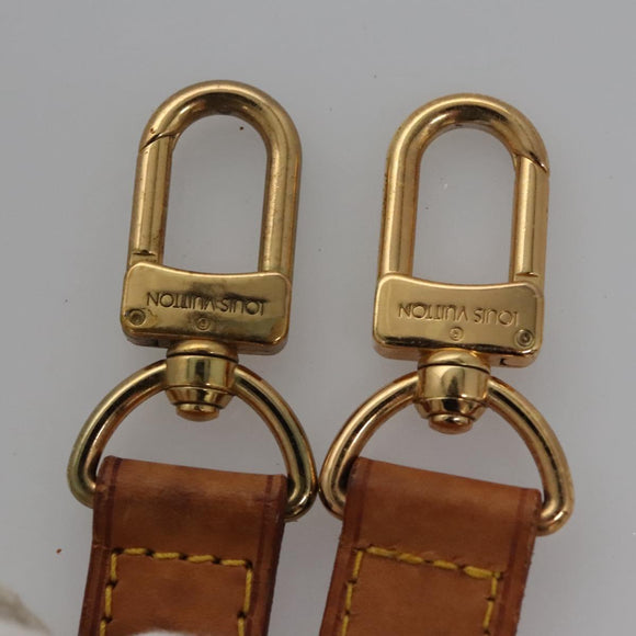 LOUIS VUITTON Adjustable Shoulder Strap Leather 31.9""-39"" Beige LV Auth EC546