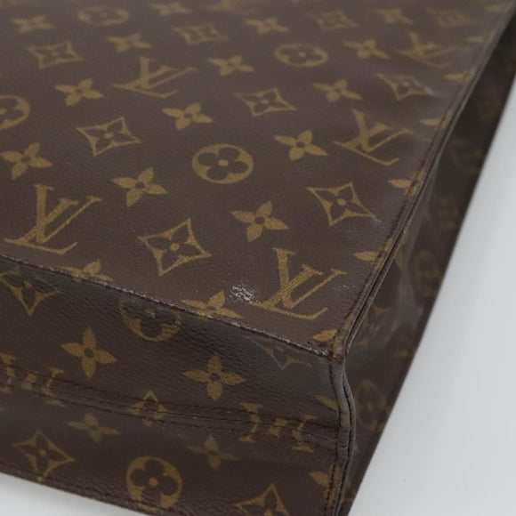 LOUIS VUITTON Monogram Sac Plat Hand Bag M51140 LV Auth EC550