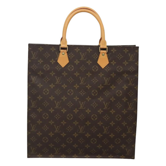 LOUIS VUITTON Monogram Sac Plat Hand Bag M51140 LV Auth EC550