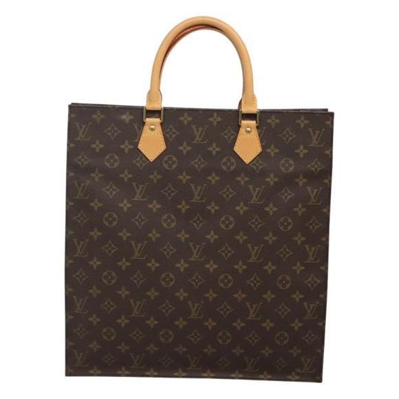 LOUIS VUITTON Monogram Sac Plat Hand Bag M51140 LV Auth EC550