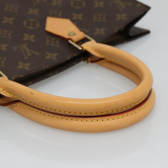 LOUIS VUITTON Monogram Sac Plat Hand Bag M51140 LV Auth EC550
