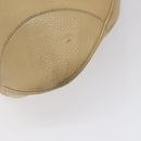 Salvatore Ferragamo Gancini Shoulder Bag Leather Beige Silver Auth EC551-14