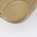 Salvatore Ferragamo Gancini Shoulder Bag Leather Beige Silver Auth EC551-16