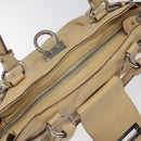 Salvatore Ferragamo Gancini Shoulder Bag Leather Beige Silver Auth EC551-10