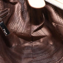 Salvatore Ferragamo Gancini Shoulder Bag Leather Beige Silver Auth EC551-21