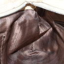 Salvatore Ferragamo Gancini Shoulder Bag Leather Beige Silver Auth EC551-22
