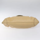 Salvatore Ferragamo Gancini Shoulder Bag Leather Beige Silver Auth EC551-5