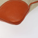 PRADA Hand Bag Canvas Beige Silver Auth EC559-9