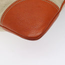 PRADA Hand Bag Canvas Beige Silver Auth EC559-11