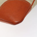 PRADA Hand Bag Canvas Beige Silver Auth EC559-15