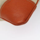 PRADA Hand Bag Canvas Beige Silver Auth EC559-13