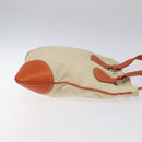 PRADA Hand Bag Canvas Beige Silver Auth EC559-3