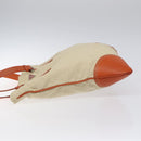 PRADA Hand Bag Canvas Beige Silver Auth EC559-5