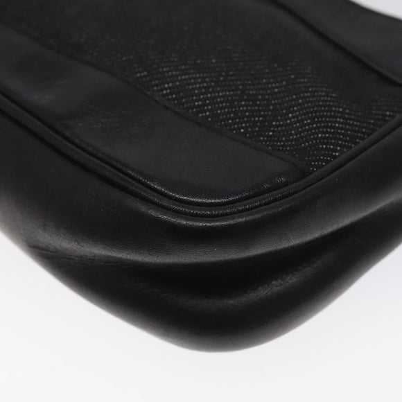 GUCCI Web Sherry Line Accessory Pouch Canvas Black Red Green 92821 Auth EC563