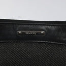 GUCCI Web Sherry Line Accessory Pouch Canvas Black Red Green 92821 Auth EC563-14