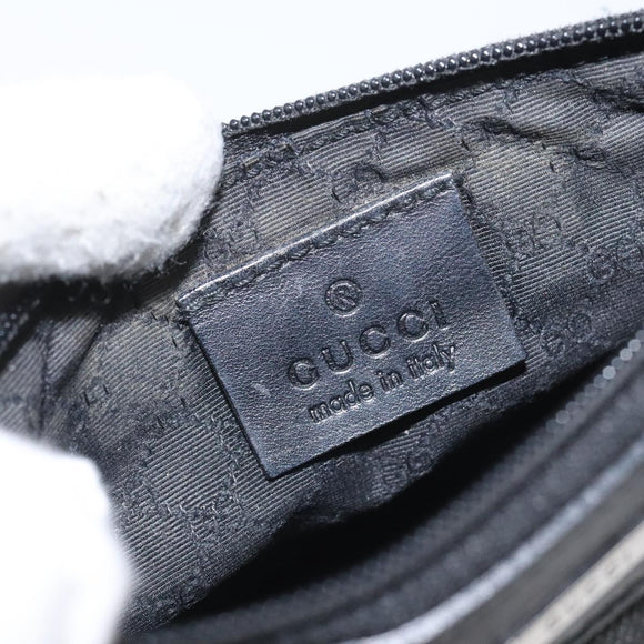 GUCCI Web Sherry Line Accessory Pouch Canvas Black Red Green 92821 Auth EC563