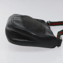 GUCCI Web Sherry Line Accessory Pouch Canvas Black Red Green 92821 Auth EC563-4