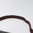 GUCCI Web Sherry Line Accessory Pouch Canvas Black Red Green 92821 Auth EC563-8