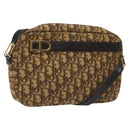 Christian Dior Trotter Canvas Shoulder Bag Brown Auth EC573-1