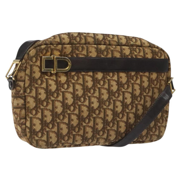 Christian Dior Trotter Canvas Shoulder Bag Brown Auth EC573