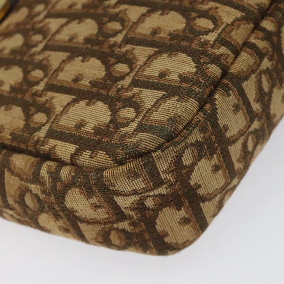 Christian Dior Trotter Canvas Shoulder Bag Brown Auth EC573