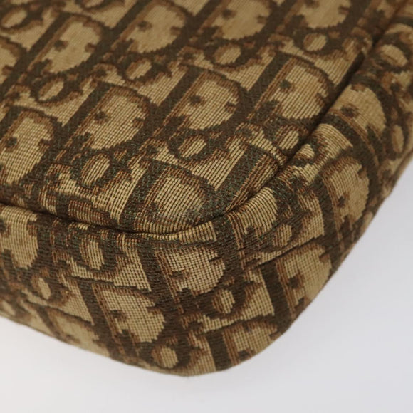 Christian Dior Trotter Canvas Shoulder Bag Brown Auth EC573