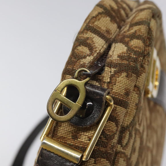 Christian Dior Trotter Canvas Shoulder Bag Brown Auth EC573
