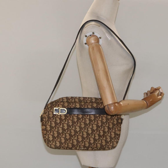 Christian Dior Trotter Canvas Shoulder Bag Brown Auth EC573