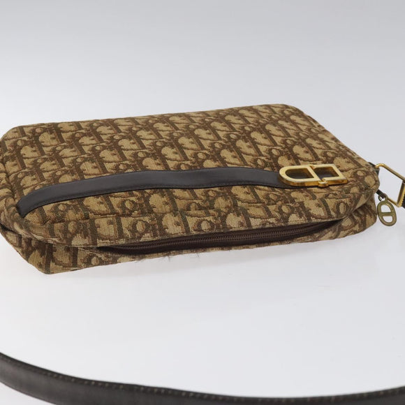 Christian Dior Trotter Canvas Shoulder Bag Brown Auth EC573