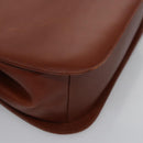 Salvatore Ferragamo Gancini Shoulder Bag Leather Brown Gold Auth EC575-10