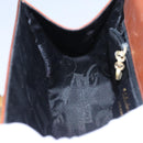 Salvatore Ferragamo Gancini Shoulder Bag Leather Brown Gold Auth EC575-18