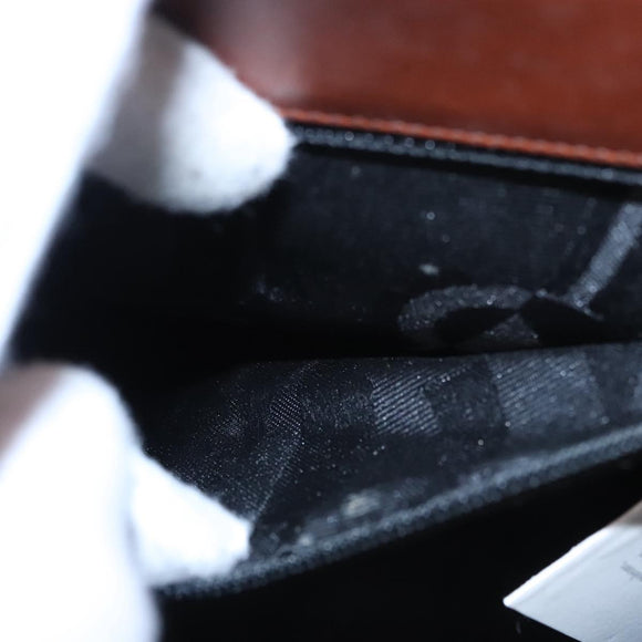 Salvatore Ferragamo Gancini Shoulder Bag Leather Brown Gold Auth EC575