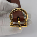 Salvatore Ferragamo Gancini Shoulder Bag Leather Brown Gold Auth EC575-22