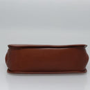 Salvatore Ferragamo Gancini Shoulder Bag Leather Brown Gold Auth EC575-7