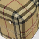 BURBERRY Nova Check Hand Bag PVC Beige Auth EC577-9
