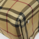 BURBERRY Nova Check Hand Bag PVC Beige Auth EC577-14