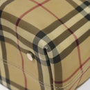 BURBERRY Nova Check Hand Bag PVC Beige Auth EC577-15