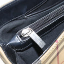 BURBERRY Nova Check Hand Bag PVC Beige Auth EC577-21