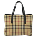 BURBERRY Nova Check Hand Bag PVC Beige Auth EC577-2