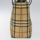BURBERRY Nova Check Hand Bag PVC Beige Auth EC577-3