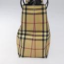 BURBERRY Nova Check Hand Bag PVC Beige Auth EC577-4