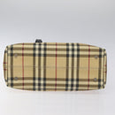 BURBERRY Nova Check Hand Bag PVC Beige Auth EC577-5