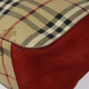 BURBERRY Nova Check Hand Bag PVC Beige Auth EC590-10