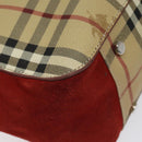 BURBERRY Nova Check Hand Bag PVC Beige Auth EC590-13