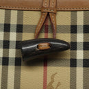 BURBERRY Nova Check Hand Bag PVC Beige Auth EC590-14